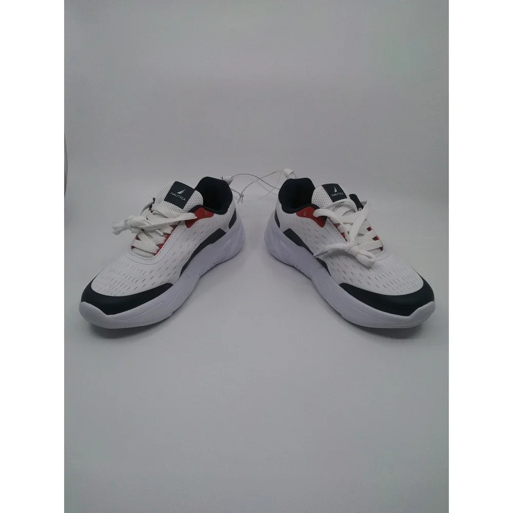 Nautica Nigel Y Kids Sneakers White Navy Red Athletic Shoes Size 3 US Kids